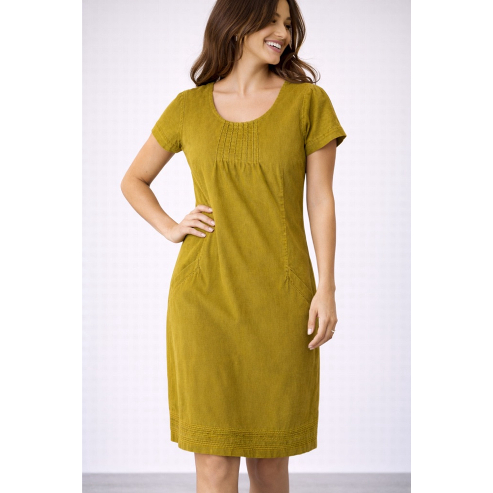 BODEN Montmartre Corduroy Sheath Dress Womens US‎ 2 IN Olive Green